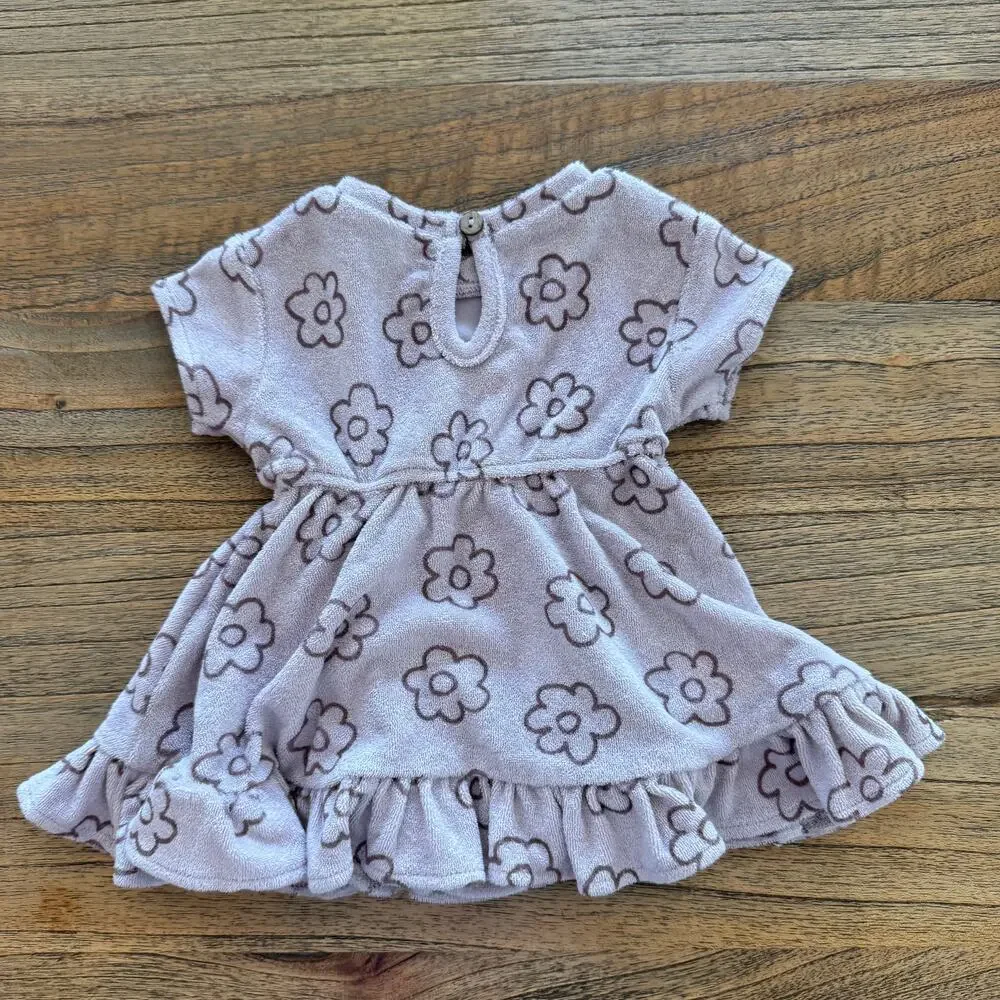 Quincy Mae Daisy Terry Dress + Bloomers - Size 3-6 months